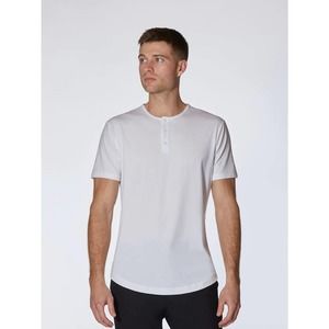 Cuts Clothing White Short Sleeve Henley